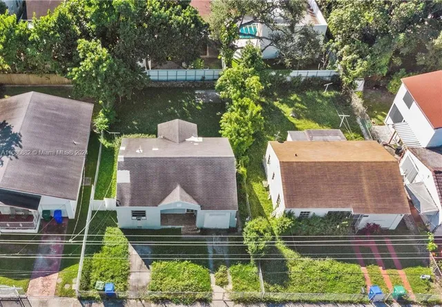 an aerial view of a house
