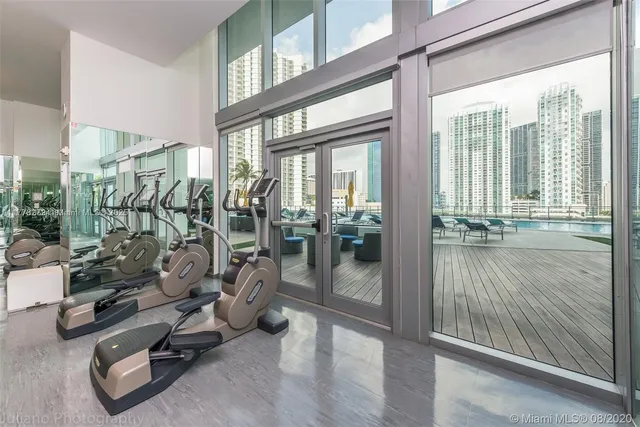a room with gym equipment