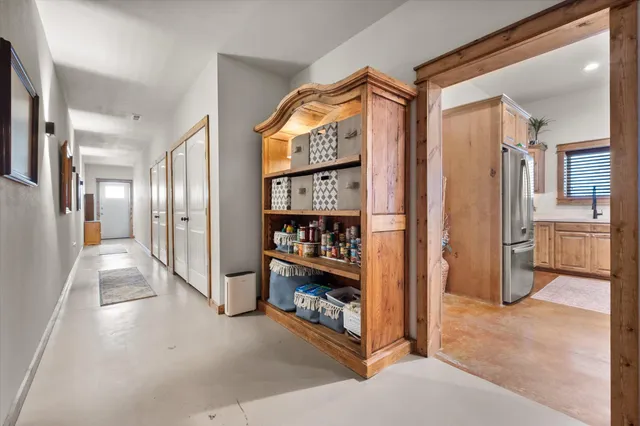 a view of room with hardwood floor