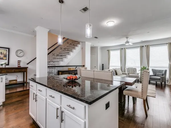 a kitchen with center island and a center island