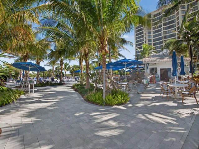 a view of street with sitting area