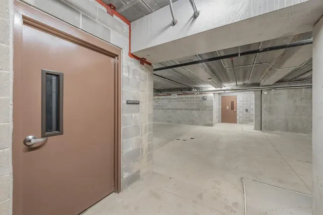 a view of a room with racks on the wall