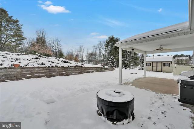 a view of a road with a snow on the road