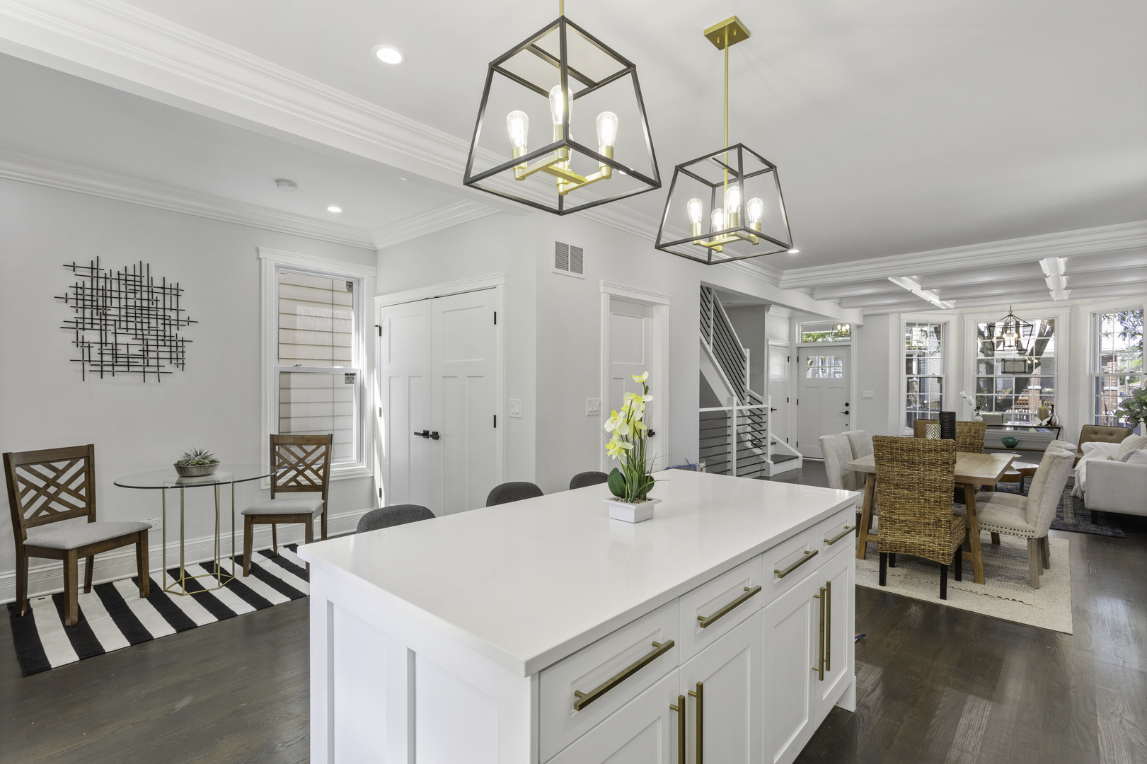 2743 North Ridgeway Avenue Chicago, IL 60647 - Photo 6 of 33 a view of a dining room with furniture wooden floor and chandelier