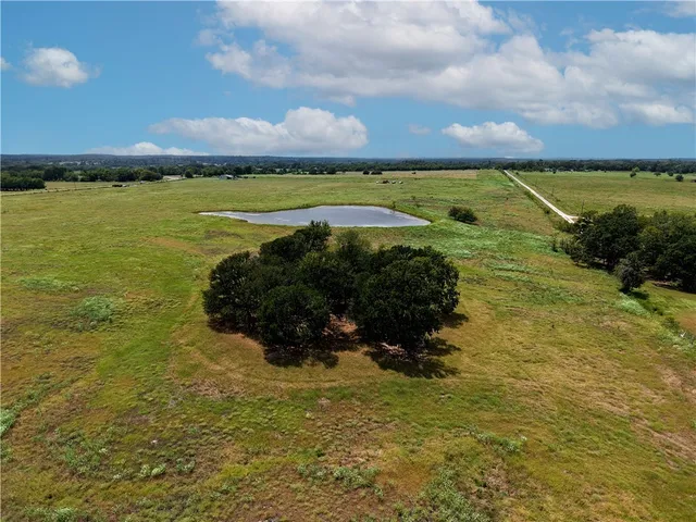 a view of a lake with a houses