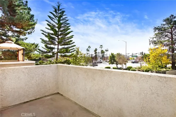 a view of a terrace with skyline
