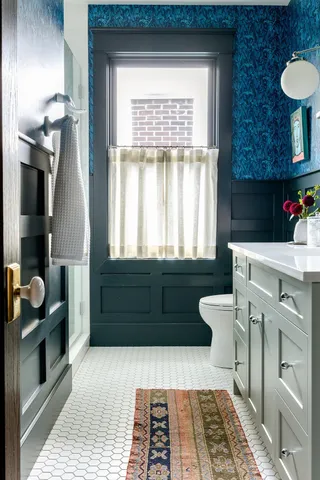 an aerial view of building and swimming pool