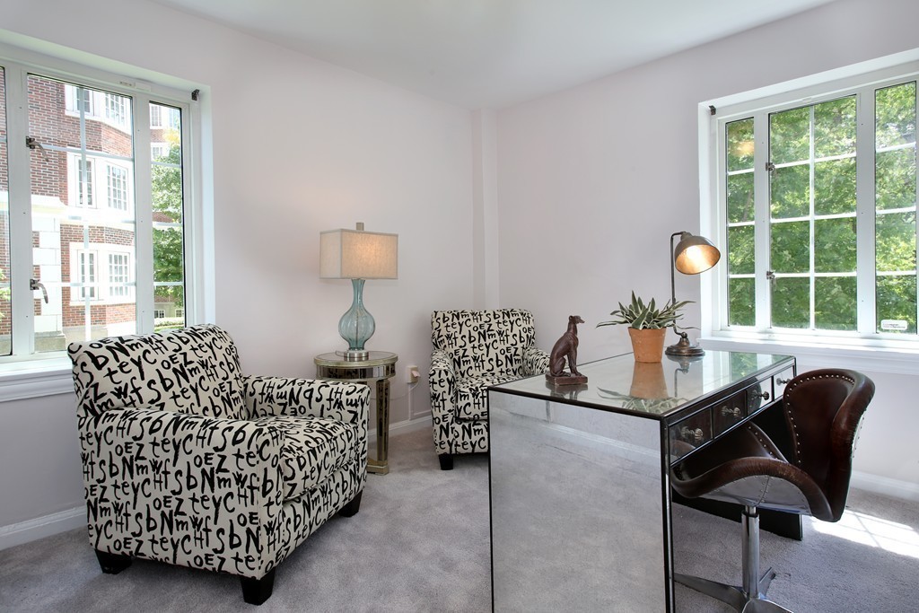 20 Chapel Street, Unit B411 Brookline, MA 02446 - Photo 8 of 18 a living room with furniture a window and a potted plant on table