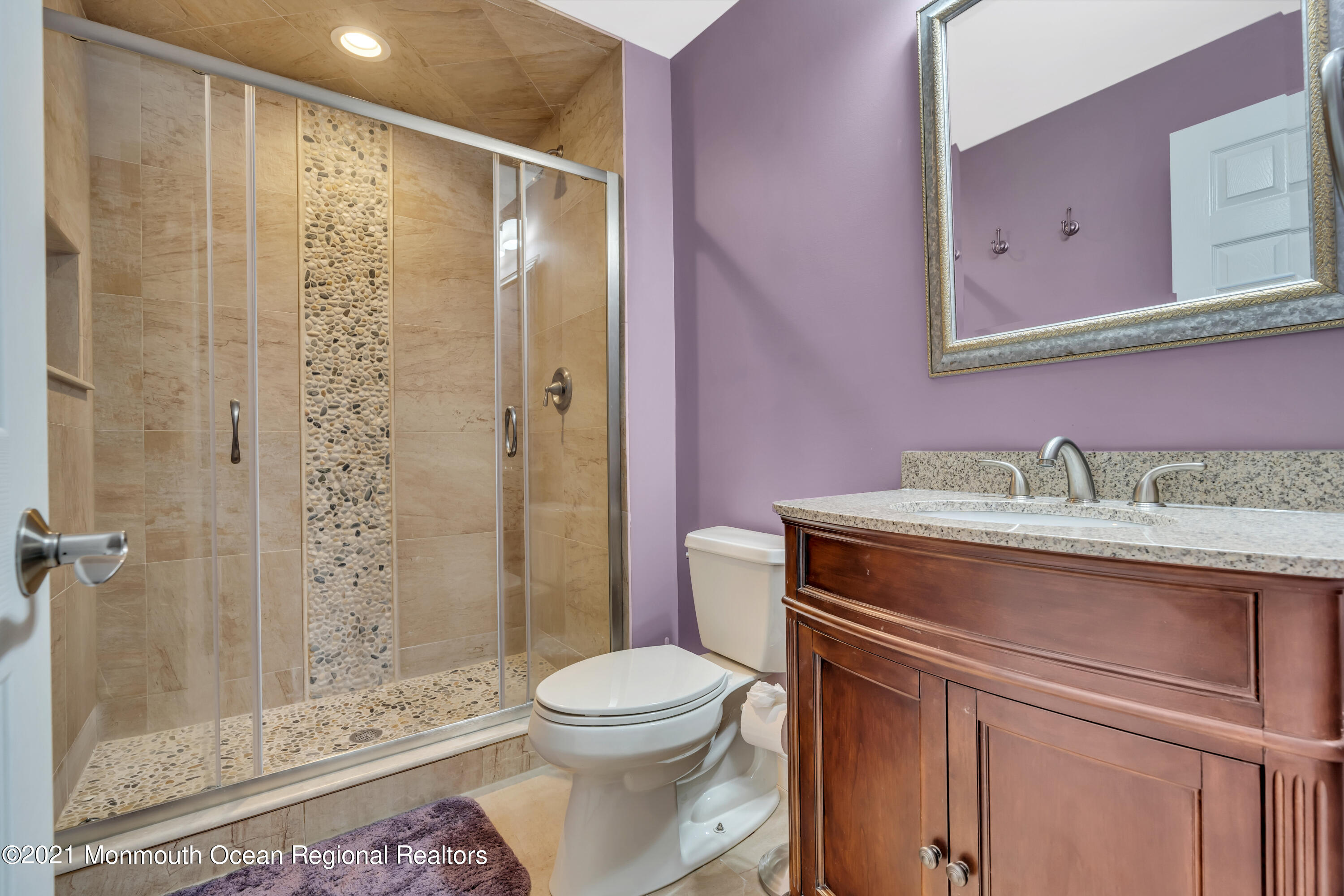 36 Woods Edge Drive Jackson, NJ 08527 - Photo 61 of 85 a bathroom with a granite countertop sink toilet and shower