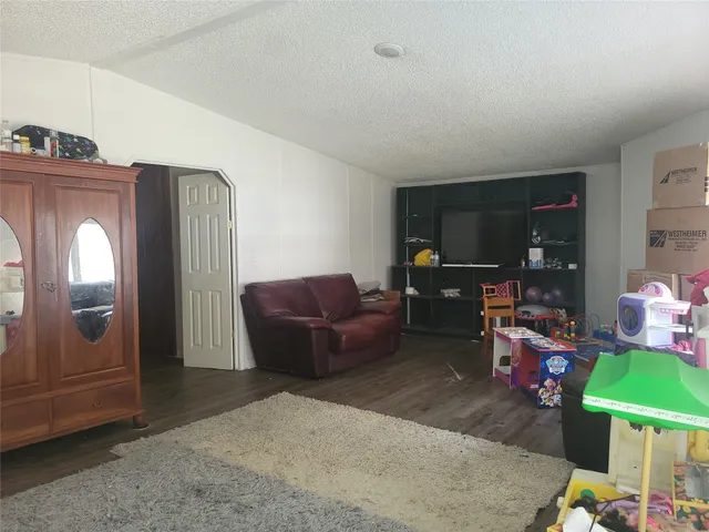 a living room with furniture rug and window