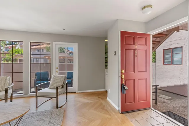 a living room with furniture