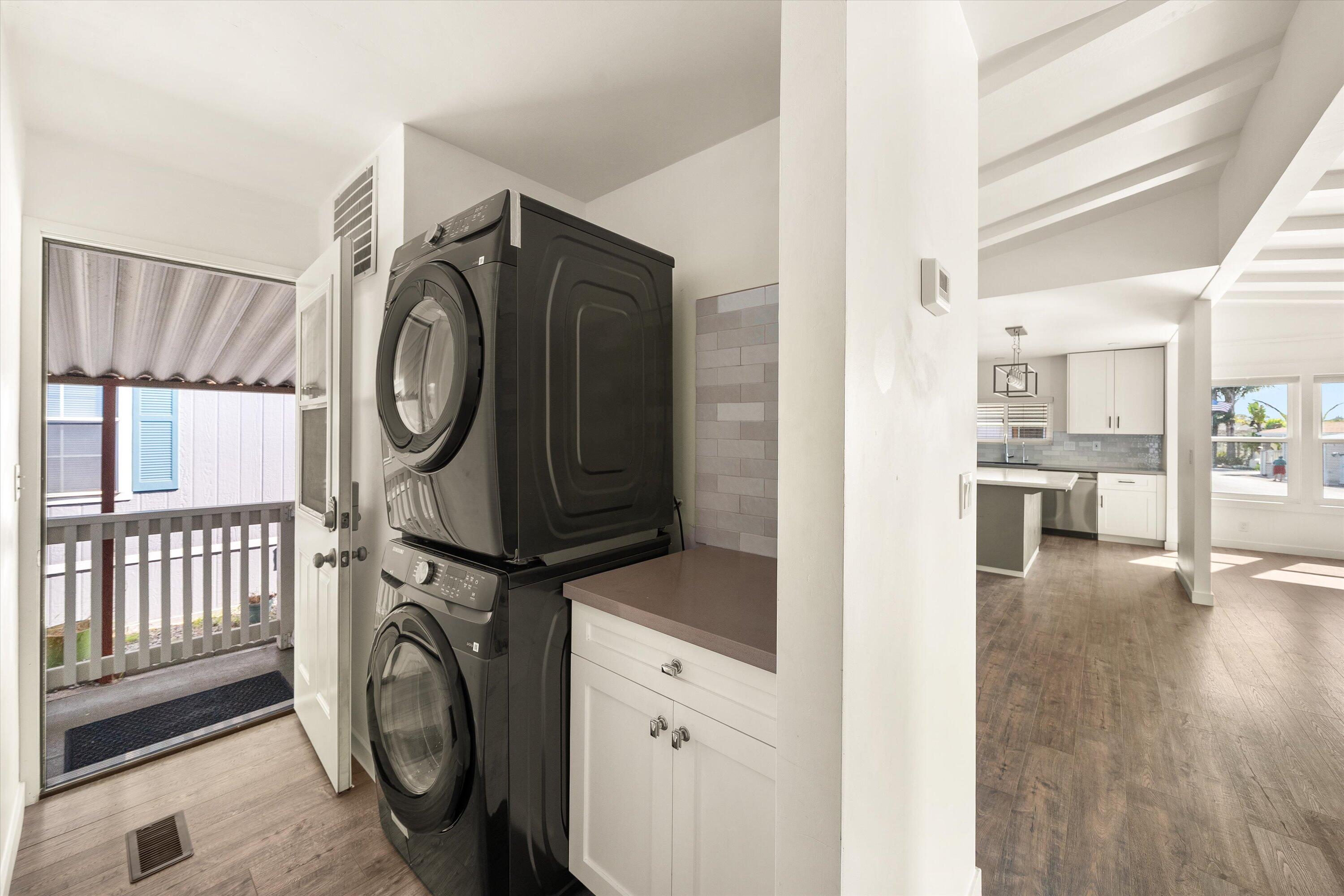 5700 Via Real, Unit 75 Carpinteria, CA 93013 - Photo 6 of 20 a view of a storage and utility room with washer and dryer