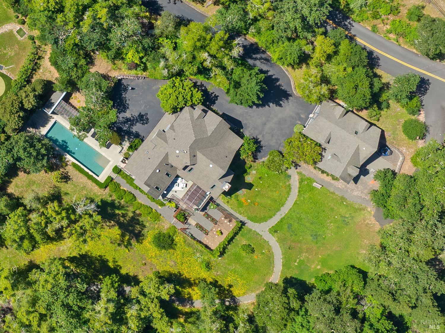 4504 Redwood Road Napa, CA 94558 - Photo 6 of 57 an aerial view of residential house with outdoor space and swimming pool