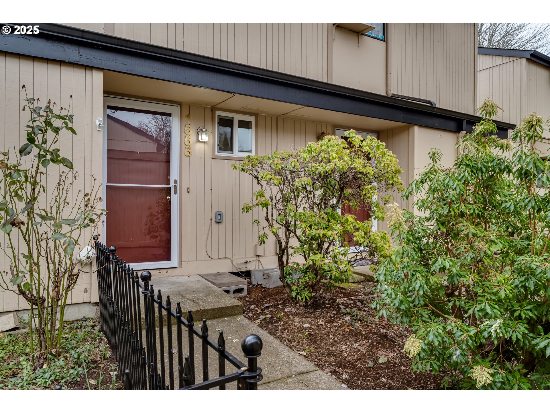 a view of a backyard