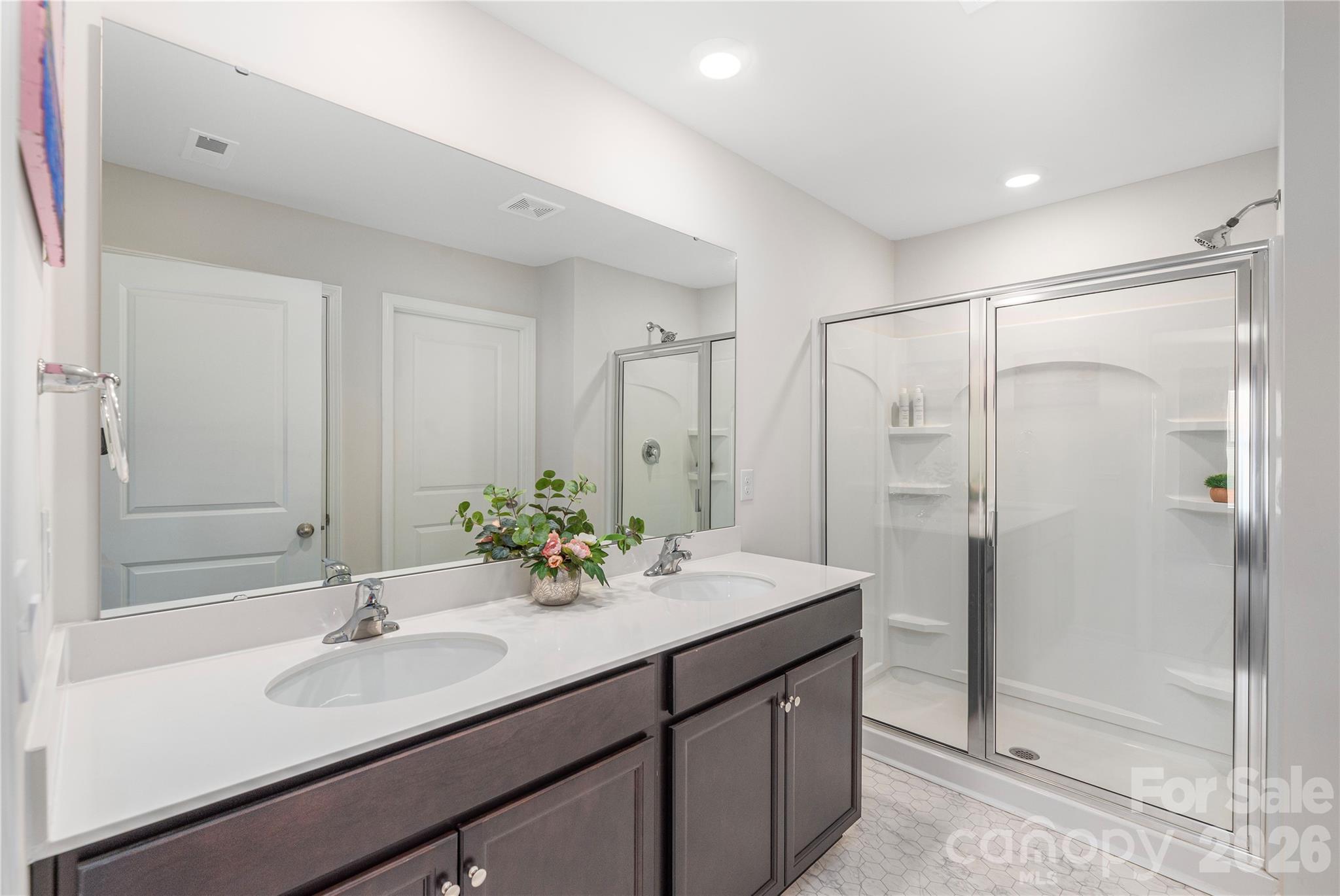 8 Madelyn Drive Clyde, NC 28721 - Photo 21 of 43 a bathroom with a shower sink vanity granite and shower