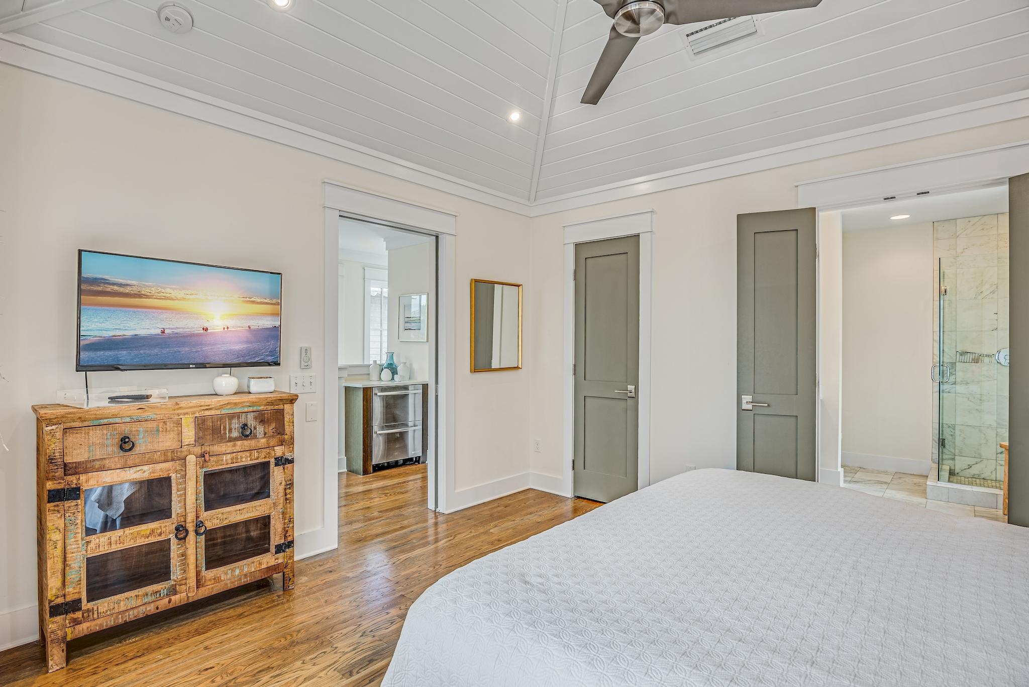 76 North Winston Ln Inlet Beach Inlet Beach, FL 32461 - Photo 24 of 48 a bedroom with furniture and wooden floor