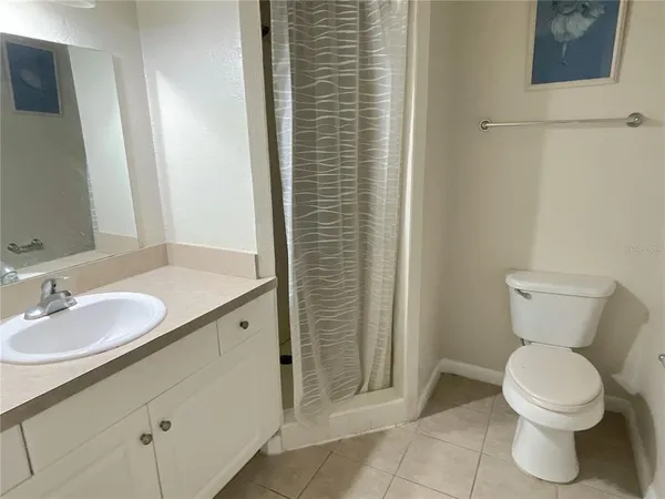 an empty room with a door