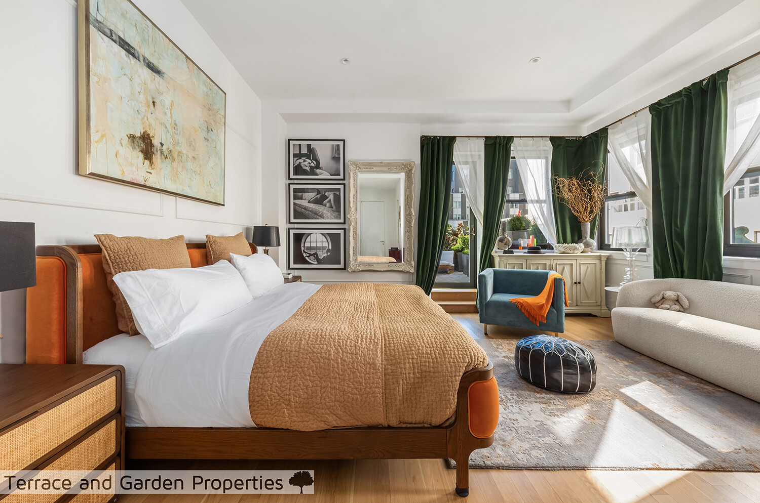 25 Broad Street, Unit PH2D Manhattan, NY 10004 - Photo 11 of 21 a bedroom with a bed a couch and a window