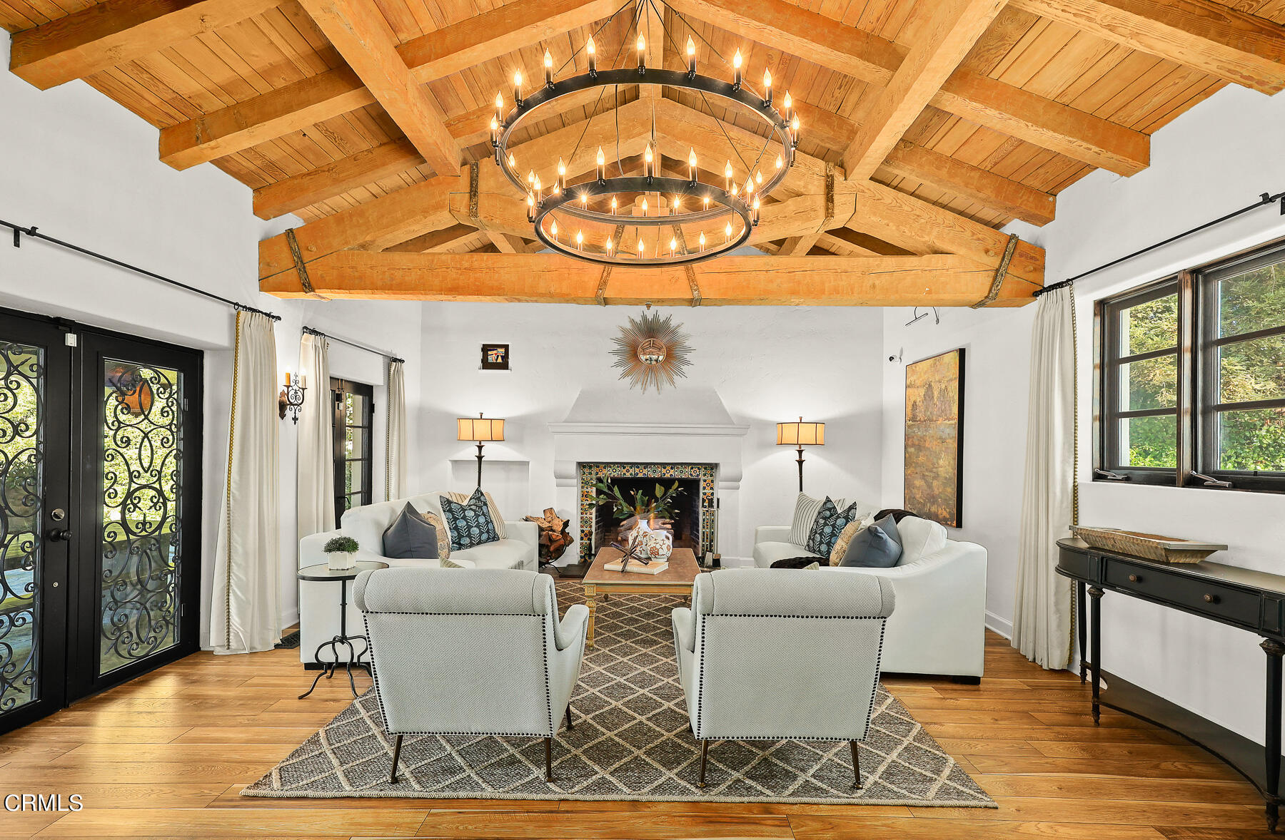 431 Prospect Circle South Pasadena, CA 91030 - Photo 2 of 20 a living room with furniture a fireplace and a flat screen tv