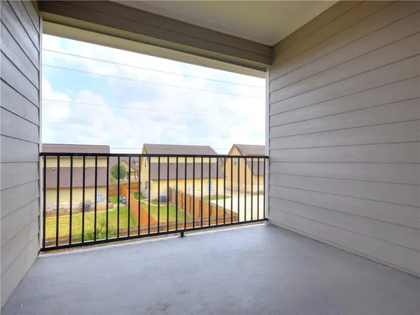 a view of a porch with a roof deck