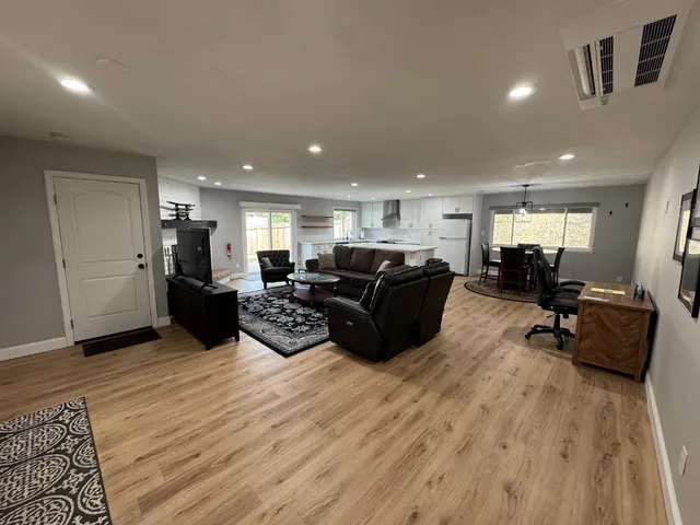 a living room with furniture