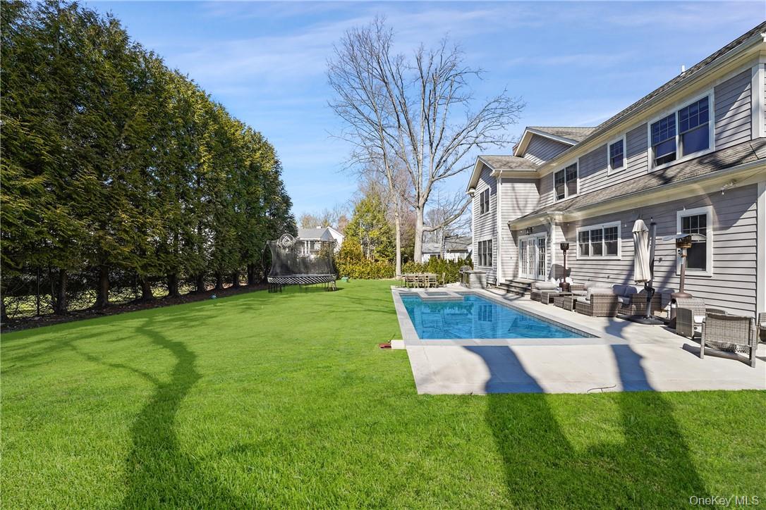 81 Spier Road Scarsdale, NY 10583 - Photo 24 of 32 Saltwater gunite pool and level park like property