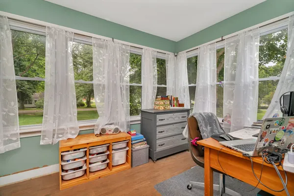 a room with furniture and windows