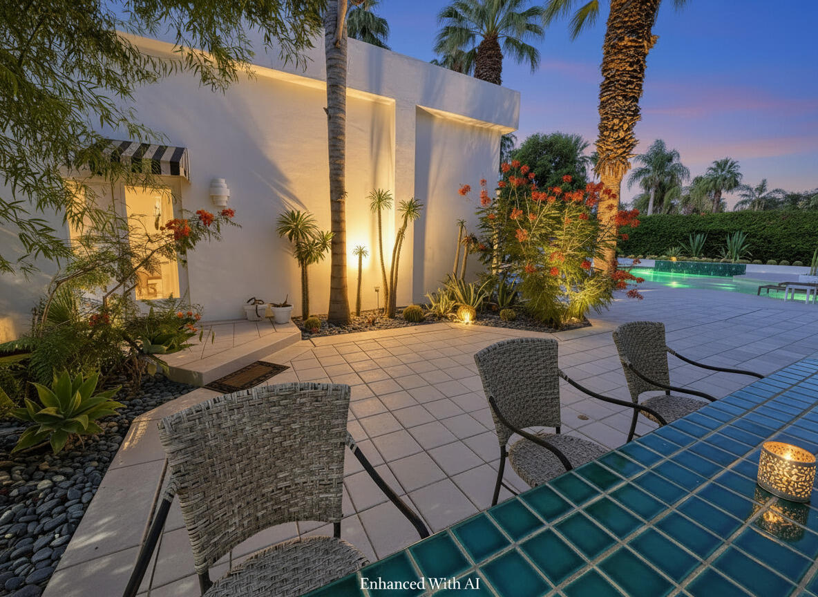 70710 Frank Sinatra Drive Rancho Mirage, CA 92270 - Photo 6 of 65 Modern Poolside Patio with Stone Fire
