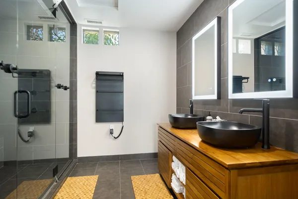 a bathroom with a shower
