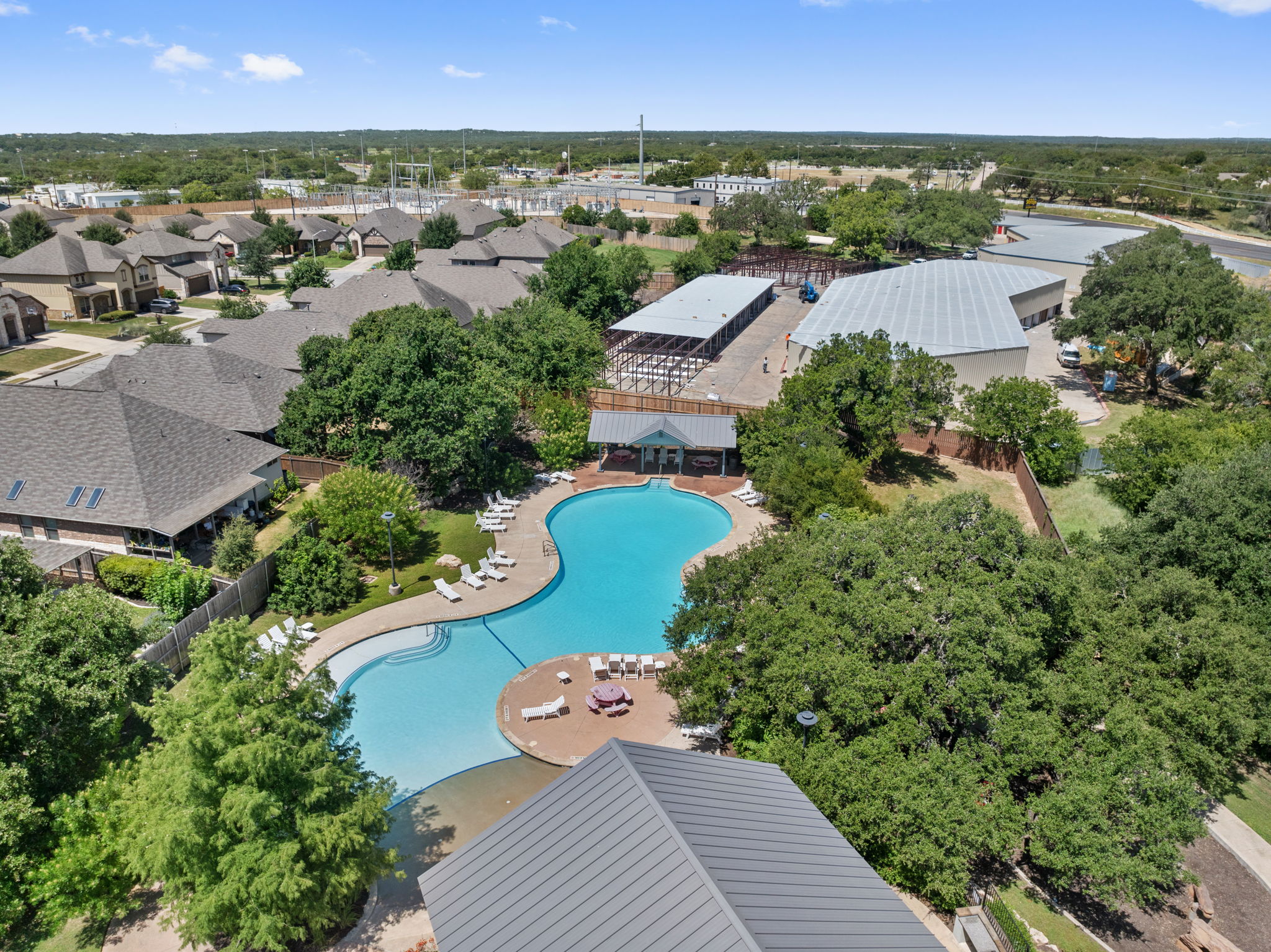 13601 Larrys Lane Manchaca, TX 78652 - Photo 37 of 40 Aerial view of a pool