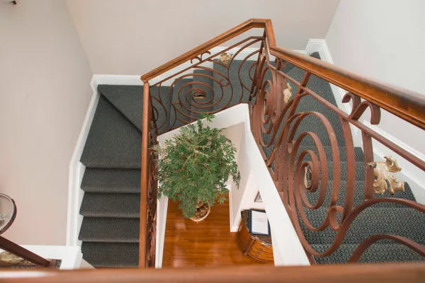 a view of stairs