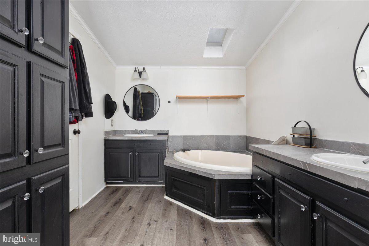 1501 South Timber Ridge Road Cross Junction, VA 22625 - Photo 22 of 66 a bathroom with a double vanity sink and a bathtub