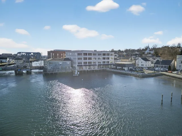 a view of a lake and a city
