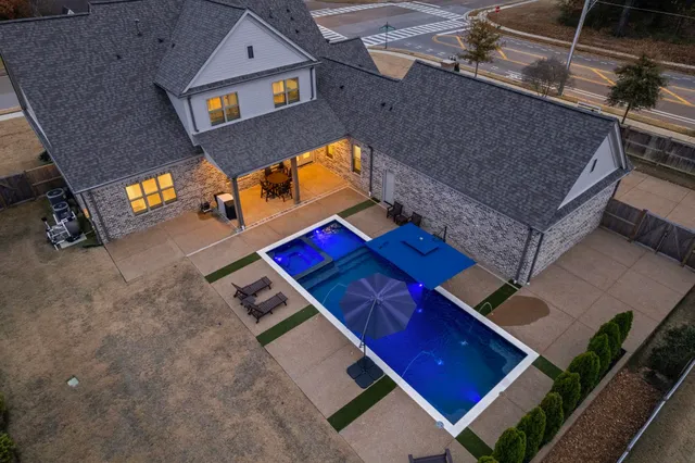 an aerial view of a house