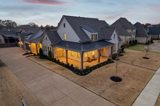 a view of a house with many windows