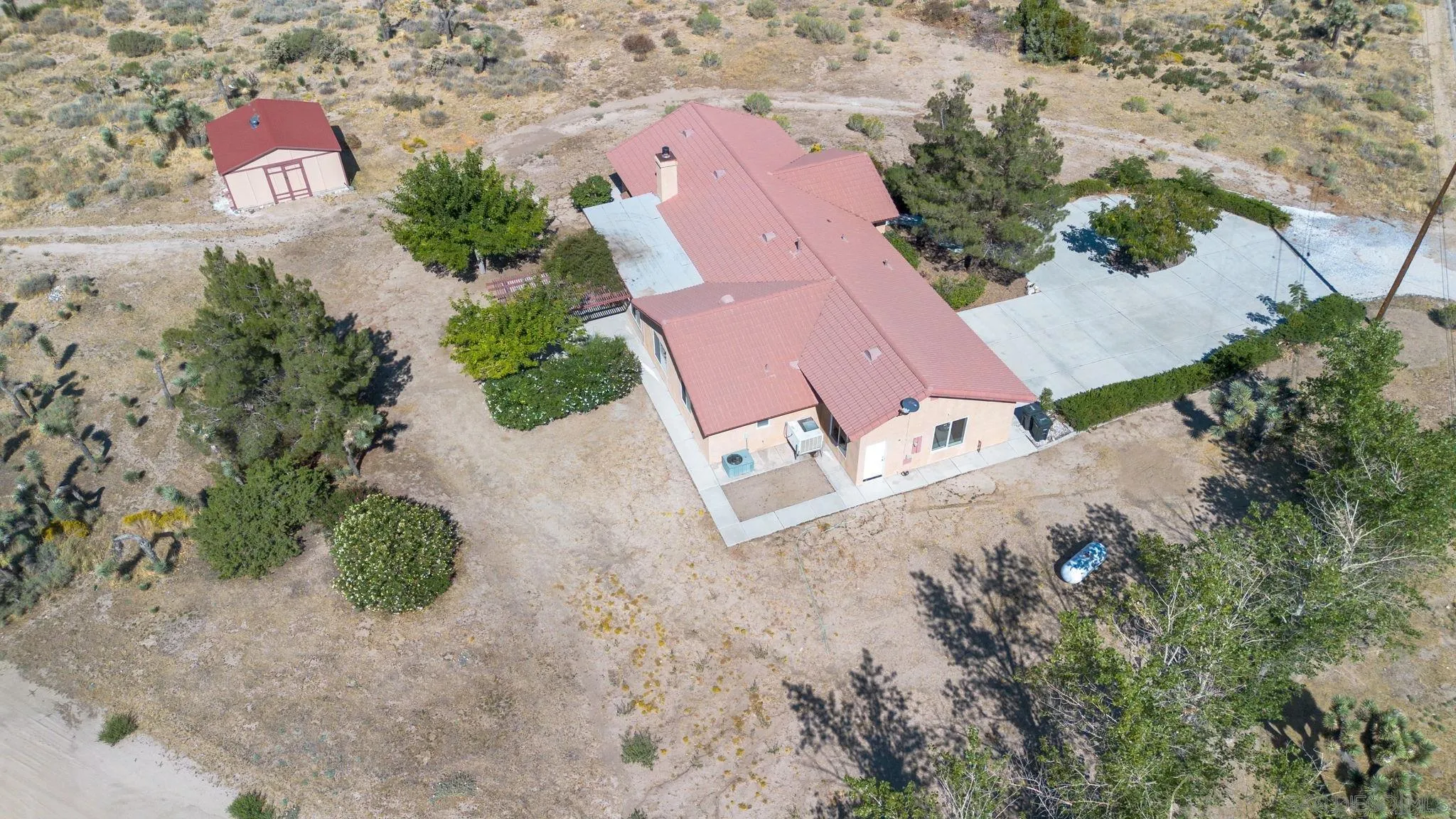 9520 Lebec Road Phelan, CA 92371 - Photo 23 of 27 an aerial view of a house with a yard