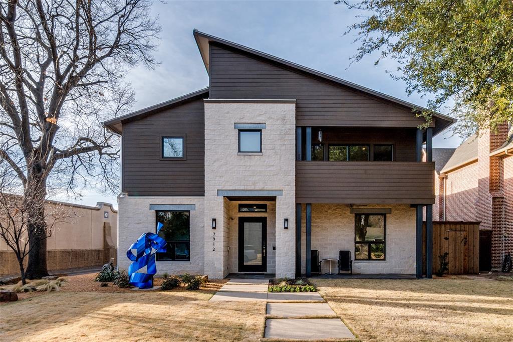 7912 Hanover Street Dallas, TX 75225 - Photo 29 of 29 Modern facade featuring stacked stone and horizontal siding