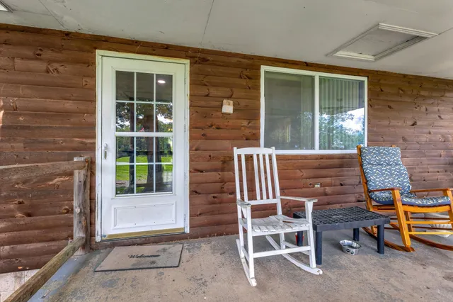 a outdoor space with a tub