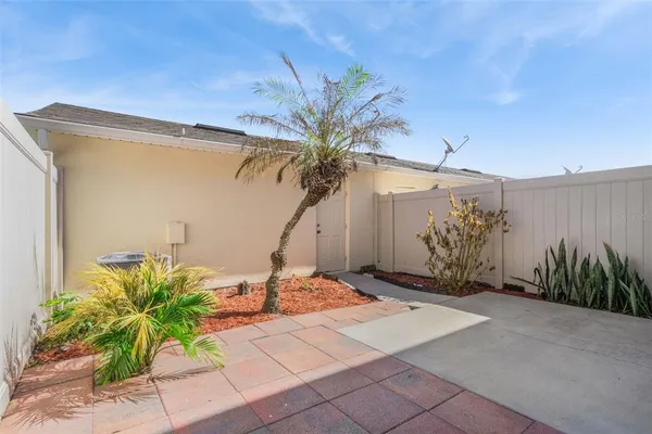 a view of a backyard