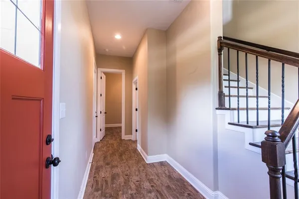 a view of hallway with walk in closet