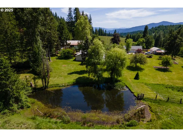 a view of a lake with outdoor space