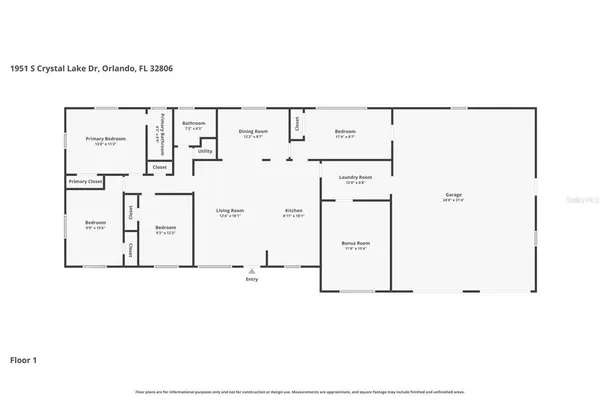 $514,000 | 1951 South Crystal Lake Drive, Orlando, FL 32806