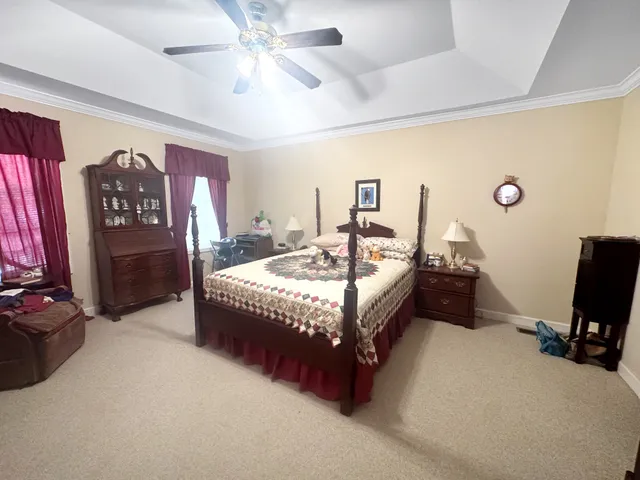 a bed room with a bed and a television