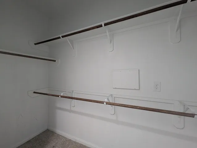 a close up view of racks on the wall