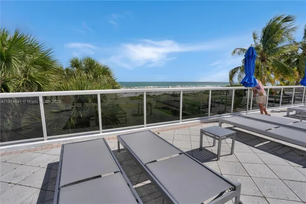 a view of a water with an outdoor space