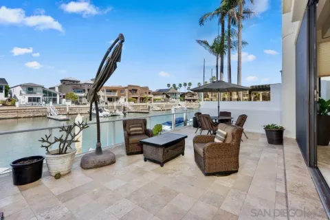 a view of a terrace with furniture