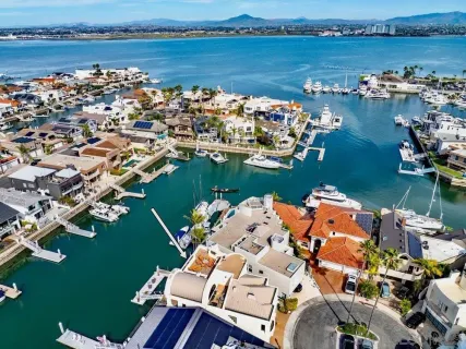 an aerial view of a houses with outdoor space