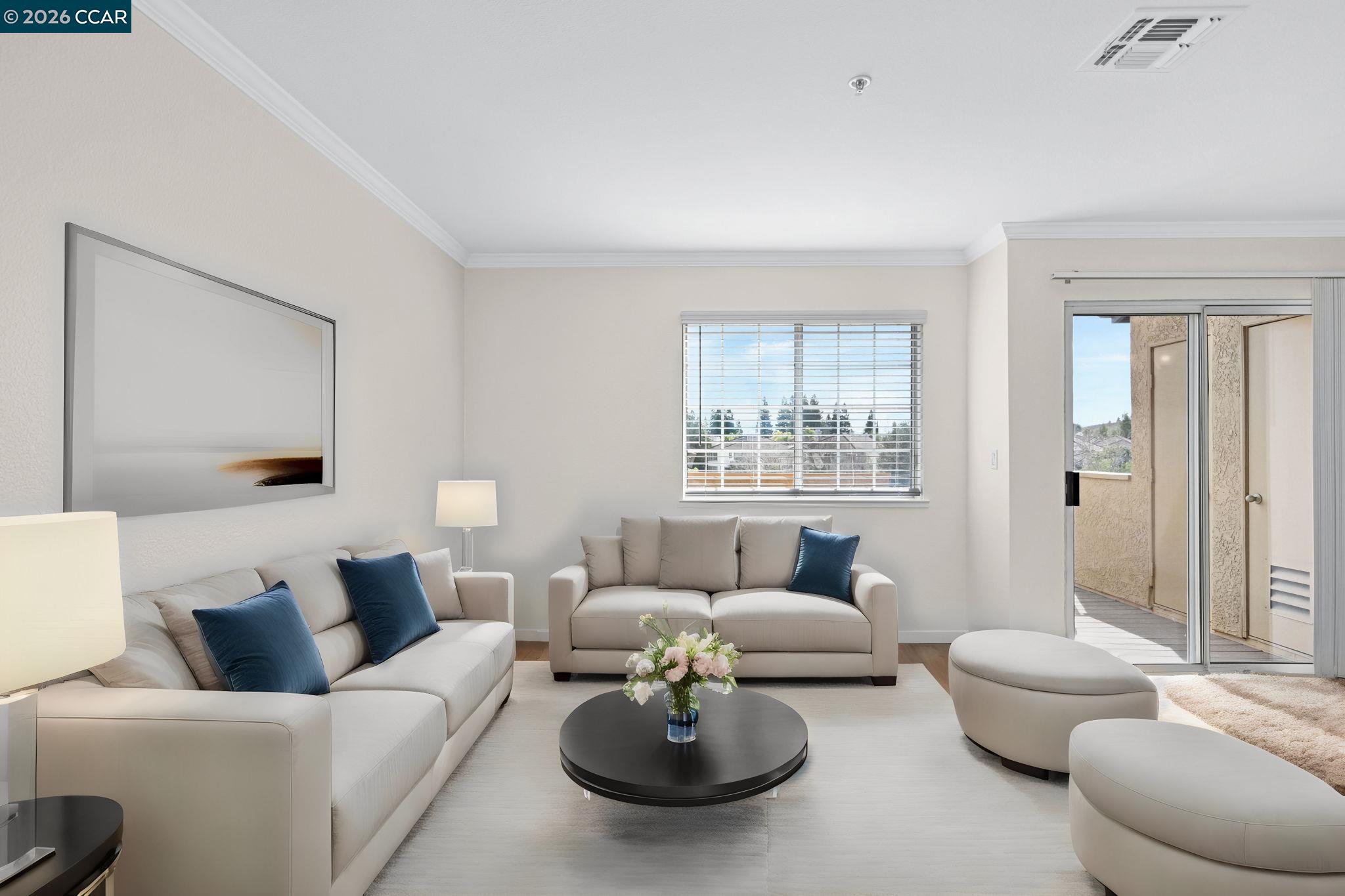 440 Bollinger Canyon Lane, Unit 396 San Ramon, CA 94582 - Photo 3 of 24 a living room with furniture and a large window