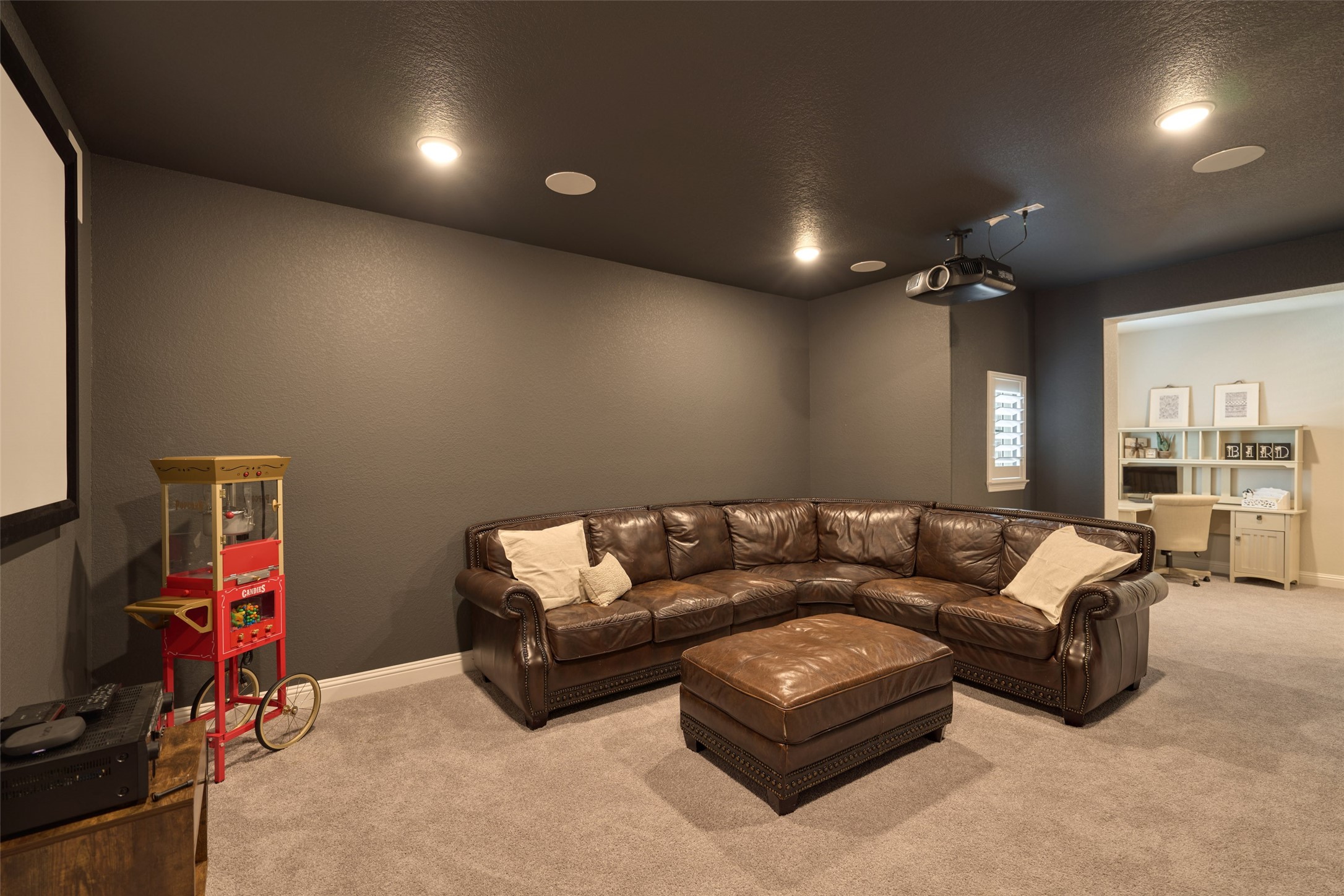 10090 South Goshawk Trail Conroe, TX 77385 - Photo 30 of 43 Media room with surround sound ready for entertaining.