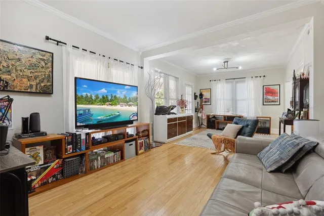 a view of a livingroom with furniture and rug